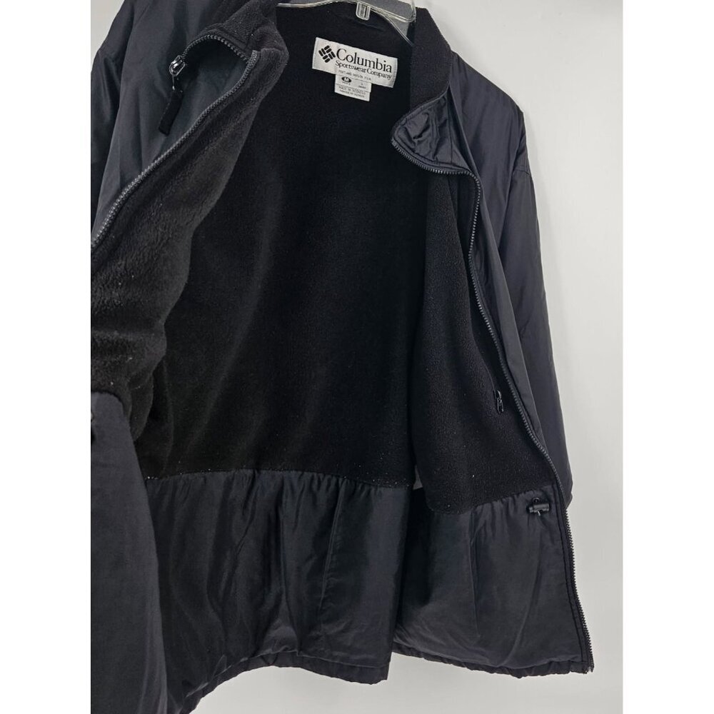 Columbia Polartec Jacket Fleece Lined Zip Pockets Underarm Zip Vents Sz L Black - Picture 4 of 5